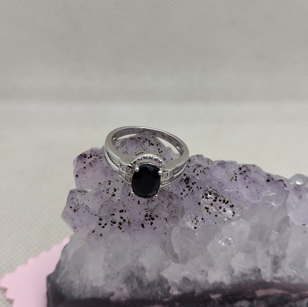Sapphire Diamond & Cubic Zirconia Ring Size 6